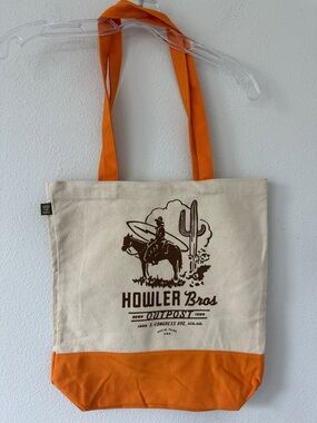 Howler Brothers Canvas Tote Bag in Cream and Orange